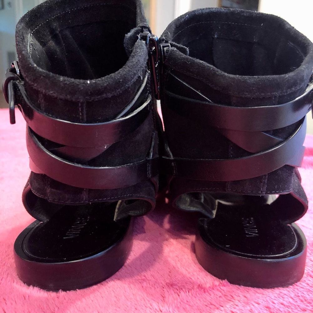 Vince Thalia Suede Black Slouch Sandals - Picture 4 of 6